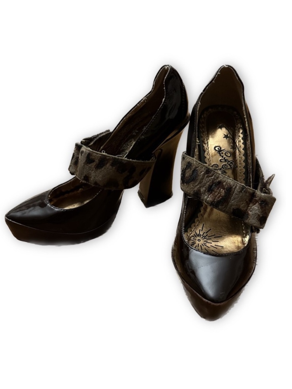 Naughty Monkey Unique Brown & Leopard Platform Heels